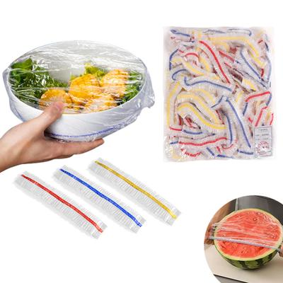 100 шт., простые в использовании чехлы для хранения продуктов, эластичные окантовки, удобные универсальные кухонные уплотнительные чехлы