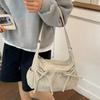 Retro Gitter Schultertasche Fashi Schleife Nylon Tasche Vielseitig Lässig Große Kapazität Schulter Crossbody Tasche Studenten Pendler Tasche