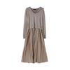 Rap Sailor Collar Contrast Pleated Knit Dress Ar1Wo220