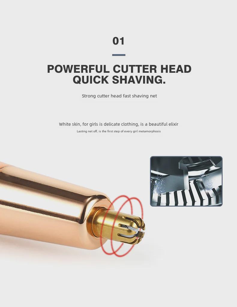 Электрическая бритва для губной помады и триммер для бровей: Мини-эпиляция лица, губ, носа, подмышек, интимных зон.