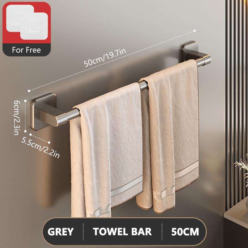 Держатель для полотенец Space Aluminum No Drilling Organizers для полотенец в ванной Самоклеящаяся вешалка для полотенец Полки для ванной Вешалка для полотенец для рук