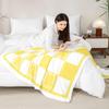 Геометрический пэчворк Квадратный Детский Плед Абстрактные Сетки Клетчатый Современный Размер Твин х Дюймов Желтый Пушистый для Мальчиков Девочек Кровать