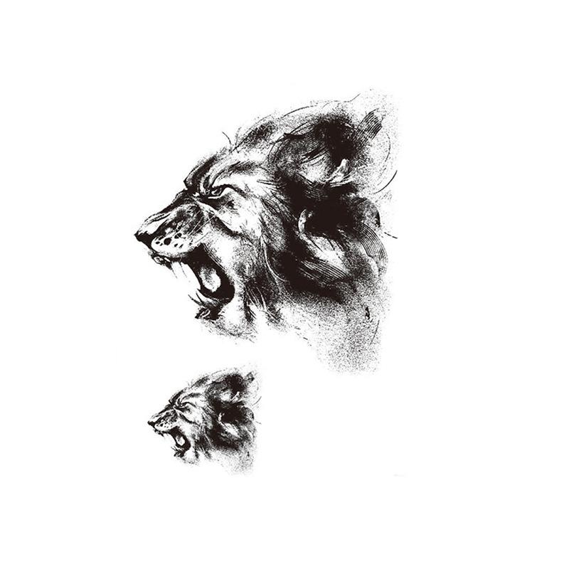 Наклейка на татуировку лиса лев тигр цветной цветок рука водонепроницаемая переводная татуировка наклейка имитация татуировки наклейка