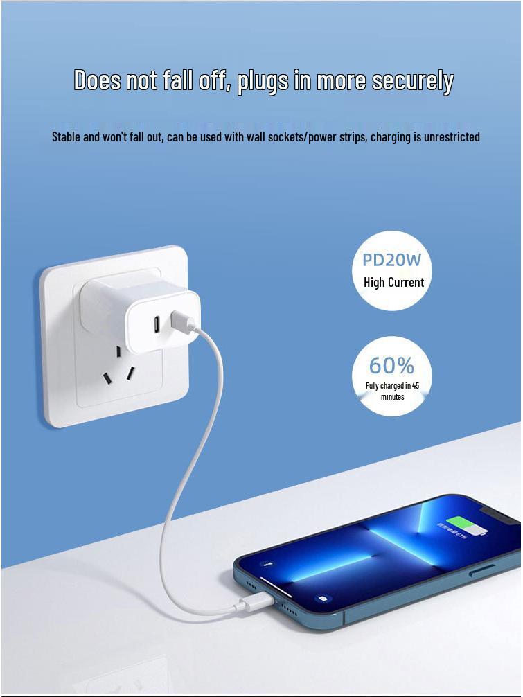 Быстрое зарядное устройство PD40W с двумя портами USB-C для устройств Apple - Стандарт США/ЕС, двойной порт