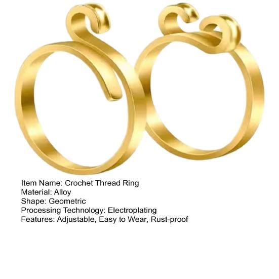 2 шт. натяжные кольца для вязания крючком, регулируемые, легко носить, нержавеющие, прочные, из сплава, с гладкой поверхностью, обруч для вязания крючком из пряжи