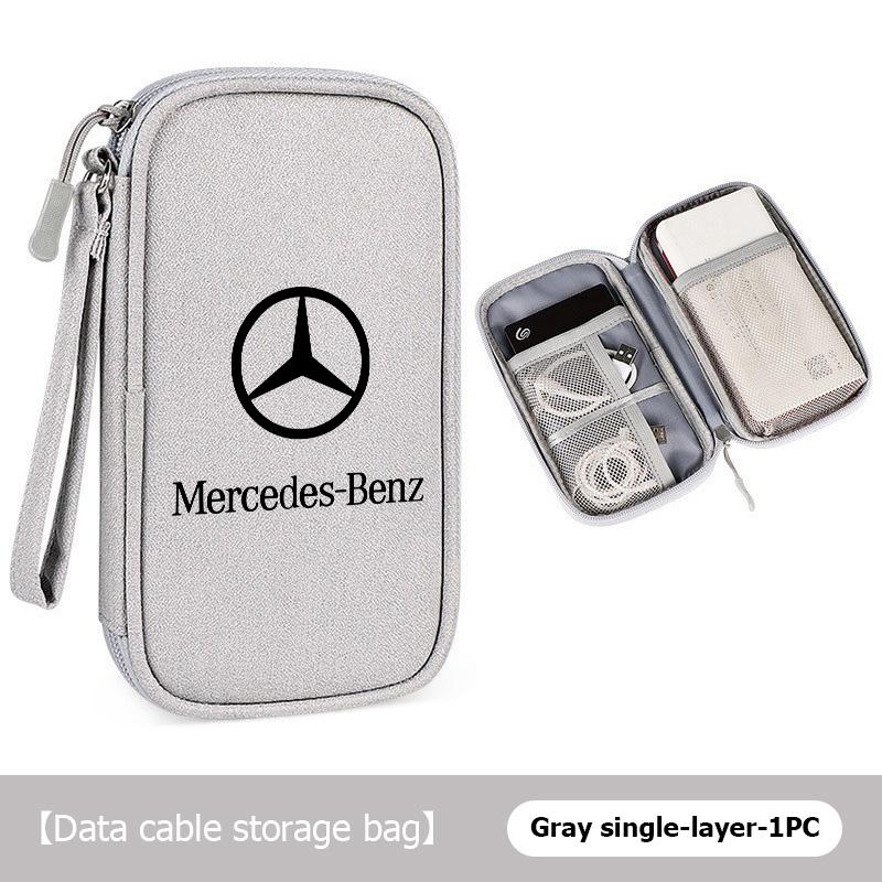wlfx3 For Benz Portable Digital Storage Bag Organizer Phone Charging Data Cable Storage Bag CITAN VITO SPRINTER CLS SLK Sport ML C200