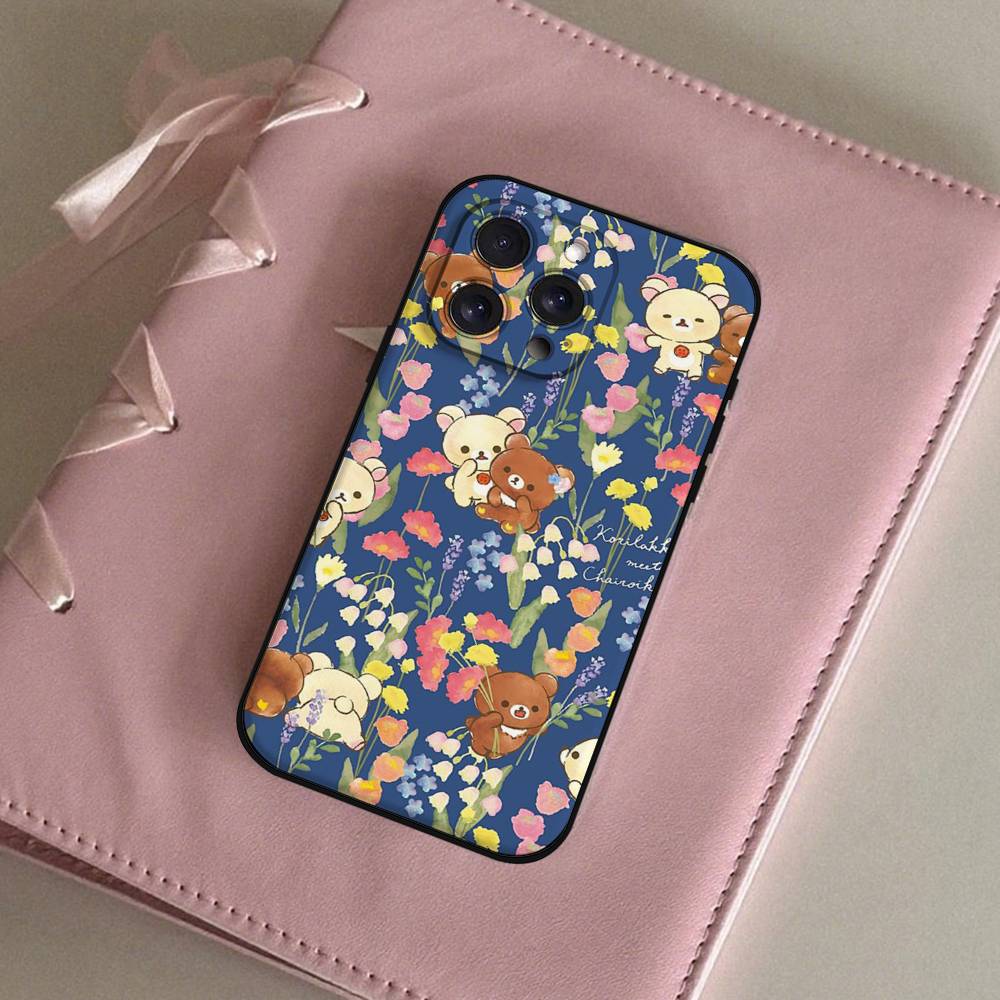 Милый Rilakkuma S-W Чехол для телефона для iPhone 17 16 15 14 13 12 11 PRO MAX PLUS Mini ТПУ Мягкий Приятный для кожи Чехол
