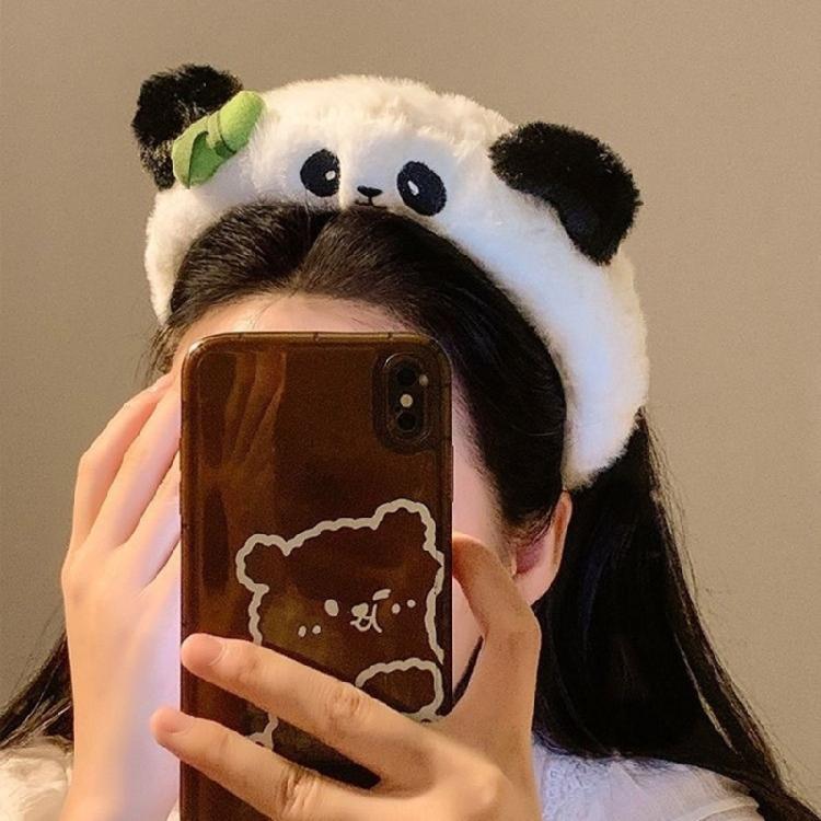 Light weight Panda Plush Hairband Washing Children Headbands Adjustable Headwear for Children Teens and Panda Fans
