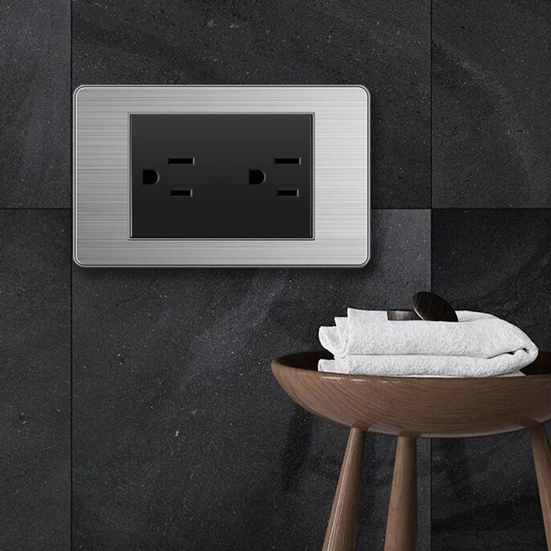 Настенная розетка американского стандарта USB C, с разъемом для быстрой зарядки TYPE-C, панель с выключателем света из нержавеющей стали американского мексиканского стандарта