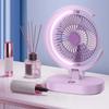USB Настольный Вентилятор Перезаряжаемый Тихий Маленький Портативный Настольный Вентилятор со Светом для Дома Путешествий