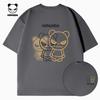 Hello Hipanda Panda Personality Trendy Brand Cartoon Pure Cotton Round Neck Short-Sleeved T-Shirt
