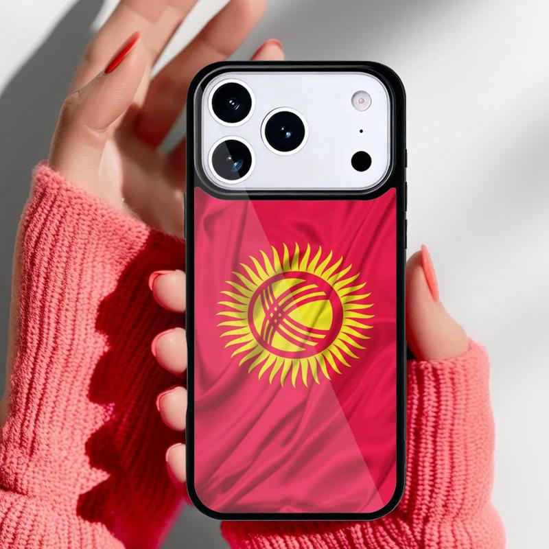 Чехол для телефона с флагом Кыргызстана для iPhone 17 16 15 14 13 Pro Max Задняя крышка для 12 11 Pro Coque