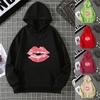 Sexy Lip Print Hoodie Long-sleeved Women's Casual Fashion Sweatshirt