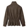 ZA Womens 2026 Fall Faux Suede Belted Jacket Casual Stand Collar Slim Fit Outerwear