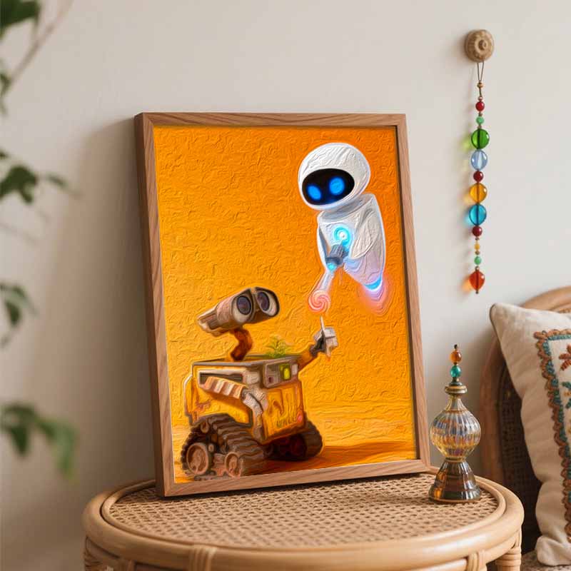 Disney Wall E And Eve Oil Paint Digital Painting Art Kit FillIn Painting Home Decor