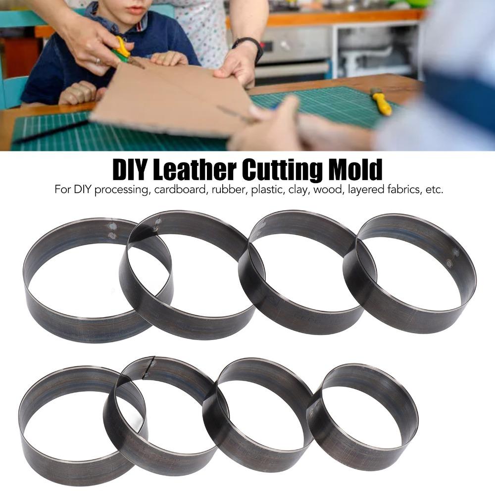 8PCS Round Shape Leather Cutting Dies Set with Storage Case Hollow Punching Die for DIY Handmade