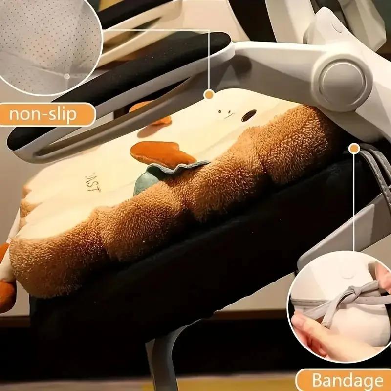 1pc Simulation Bread Toast Cushion Stuffed Memory Foam Pillow Sofa Chair Decor Seat Cushion Cute Student Chair Pad