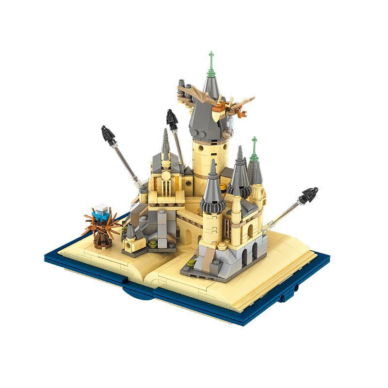 Creative Magic Book Building Block Magic Castle Tower Tree House Model Figure 3D Train Assembled Brick Toys for Birthday Gift