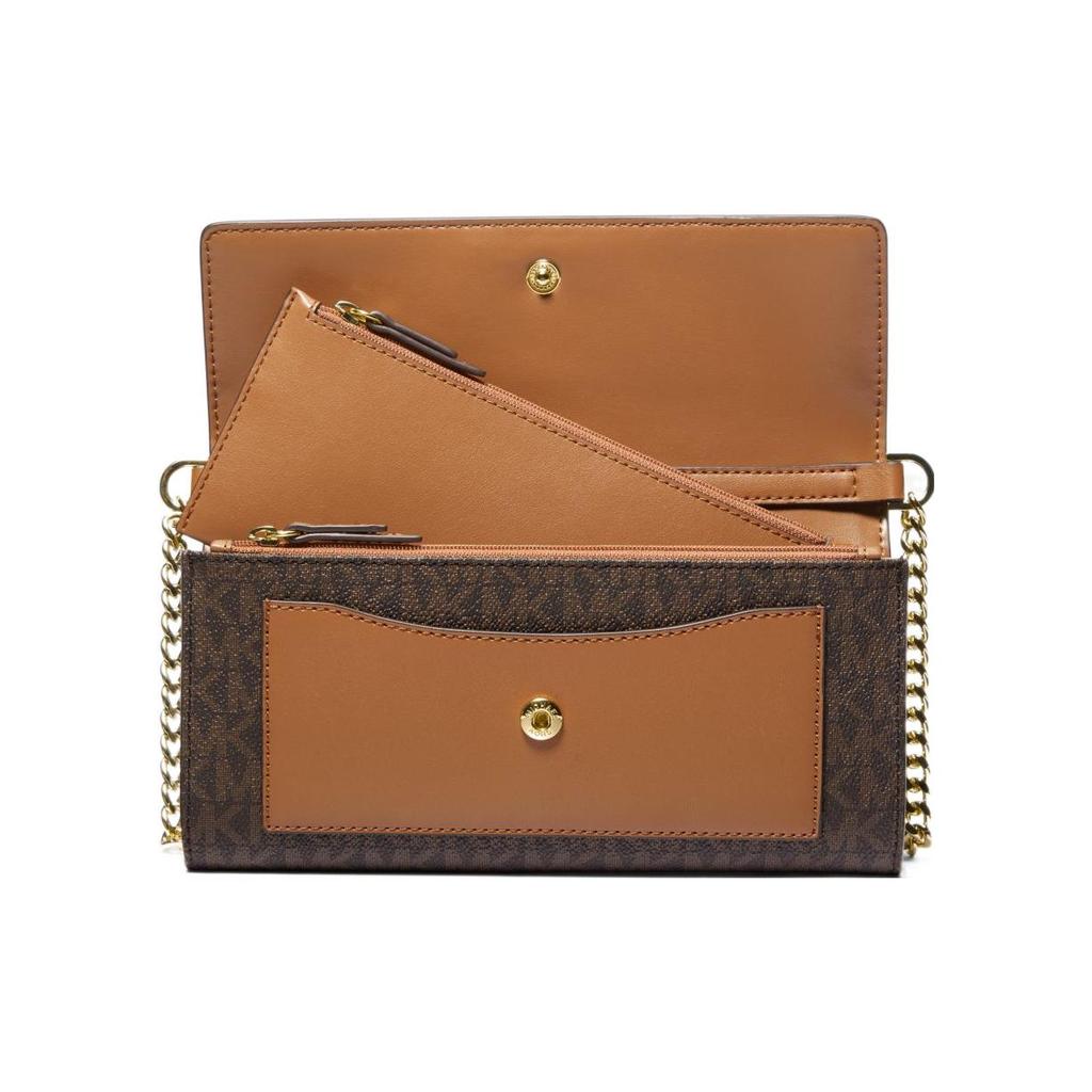 New MICHAEL KORS Jet Set Canvas Envelope Bag, Shoulder Bag, Crossbody Bag Medium Women's Brown 32S3GJ6C6B-BRN-ACORN