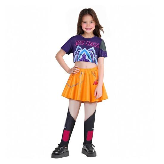 Костюм для косплея охотницы на демонов Руми Миры для девочек, костюм поп-певицы для детей для Хэллоуина, карнавальной вечеринки, косплей-сценического выступления