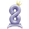 Низкие фиолетовые воздушные шары-цифры с коронами, прибл.. 43,5 дюйма (110см), Идеально для Дней Рождения, Свадеб, Вечеринок и Юбилеев (Фиолетовый, 8)