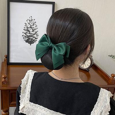 Корейская атласная заколка-бант с сетчатой накидкой на пучок, головной убор, аксессуары для волос, узел, женские зажимы для волос