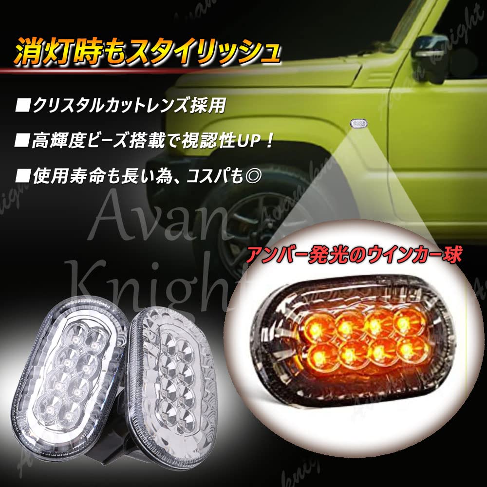 Новый комплект боковых указателей поворота для Jimny (Лево право) для Jimny Sierra JB64W JB74W - Светодиодная лампа Подсвечиватель бокового габаритного огня Угловое освещение KnightraidB