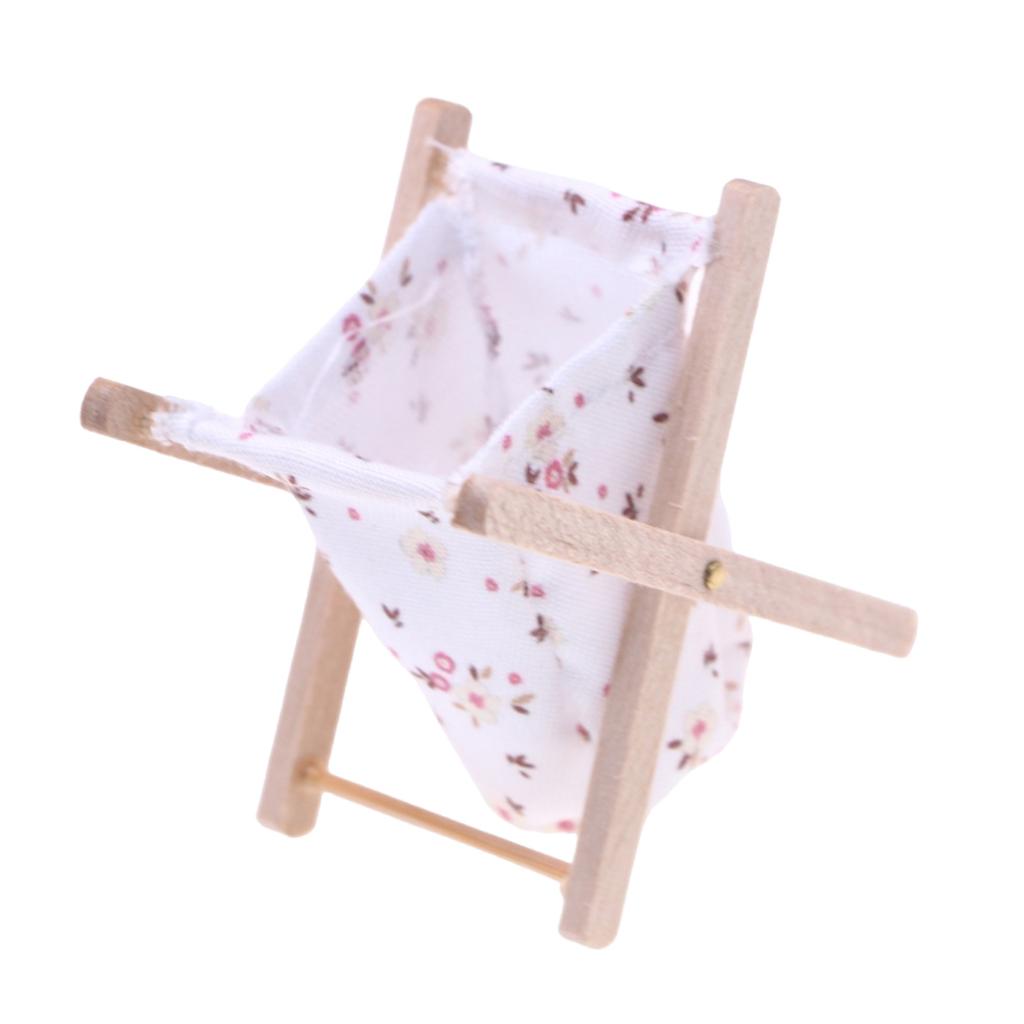 1:12 Корзина для хранения в ванной и прачечной кукольного домика с цветочным дизайном для детского DIY веселья и миниатюрных сцен