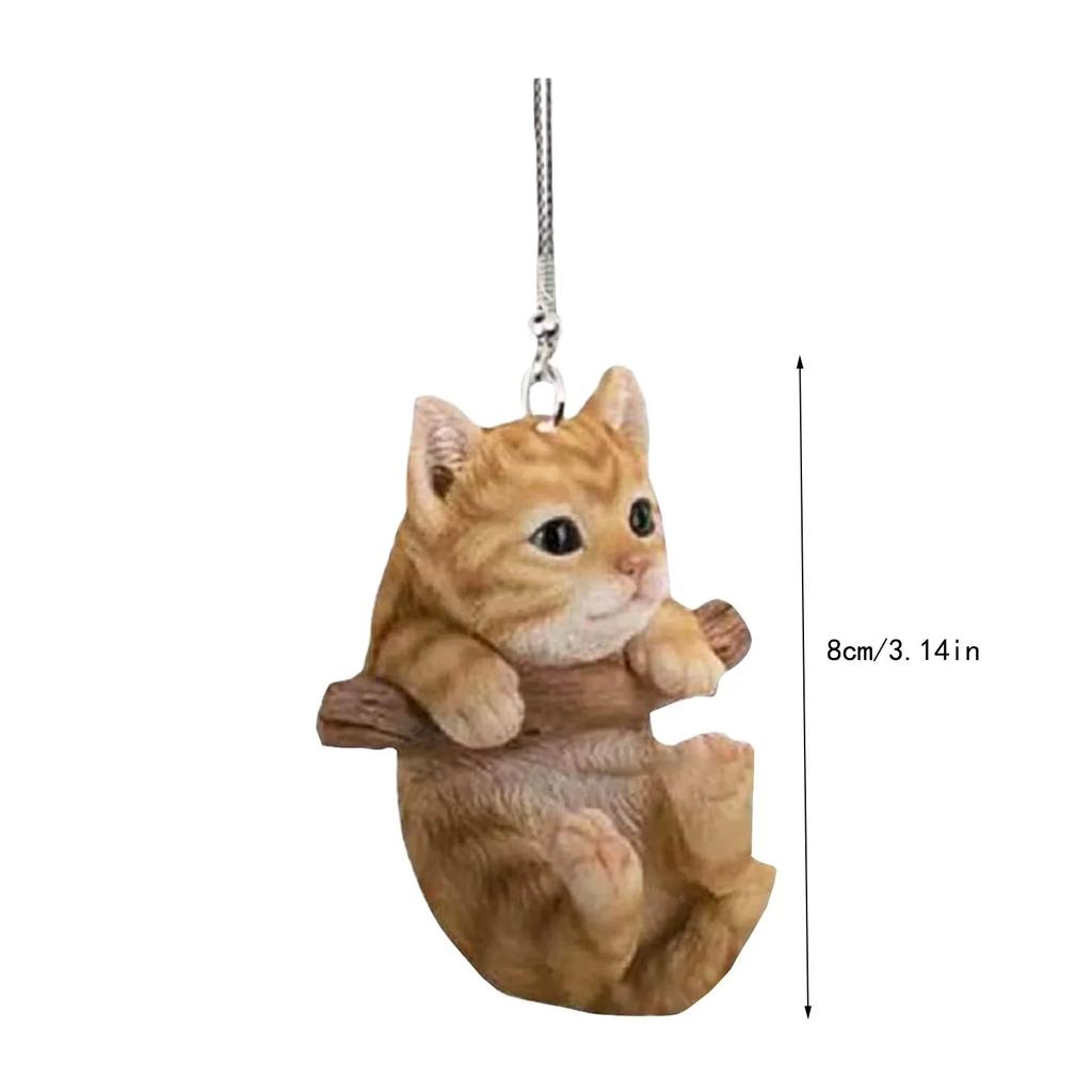 Car Rearview Mirror 3d Cat Hanging Pendant Animal Shape Ornaments Backpack Accessories Cretive Adorns Decorative Decor for Car