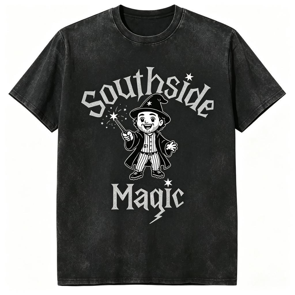Southside Magic Wizard Retro Black White Graphic T-Shirt