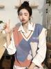 Women's Spring 2023 Retro College Style Knit Vest Sweater Top