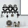 1 PC Charming Three Monkeys Metal Wall Art With Key Hooks - Effortless Installation