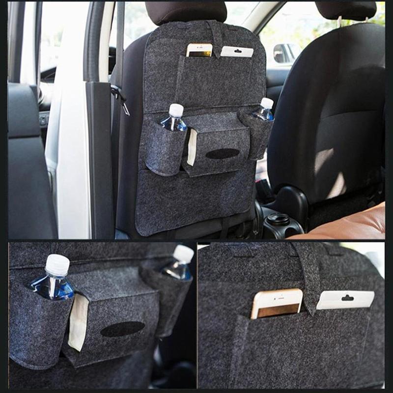 1 шт., сумка для хранения на спинке автомобильного сиденья, органайзер, багажник, эластичная фетровая сумка для хранения, 6 карманов, органайзер, подвесные автомобильные аксессуары