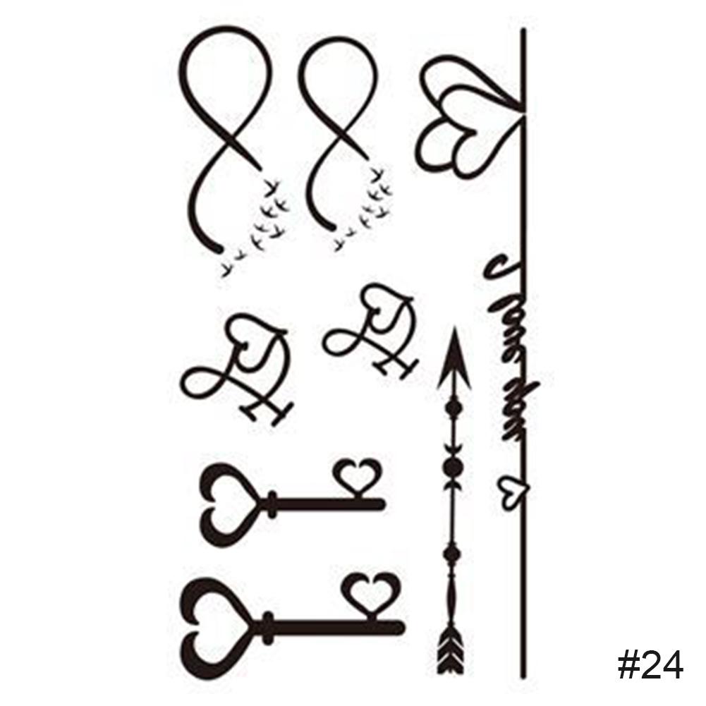 Простые черные маленькие свежие татуировки наклейки водонепроницаемые долговечные татуировки наклейки рука нога грудь боди-арт татуировки наклейки