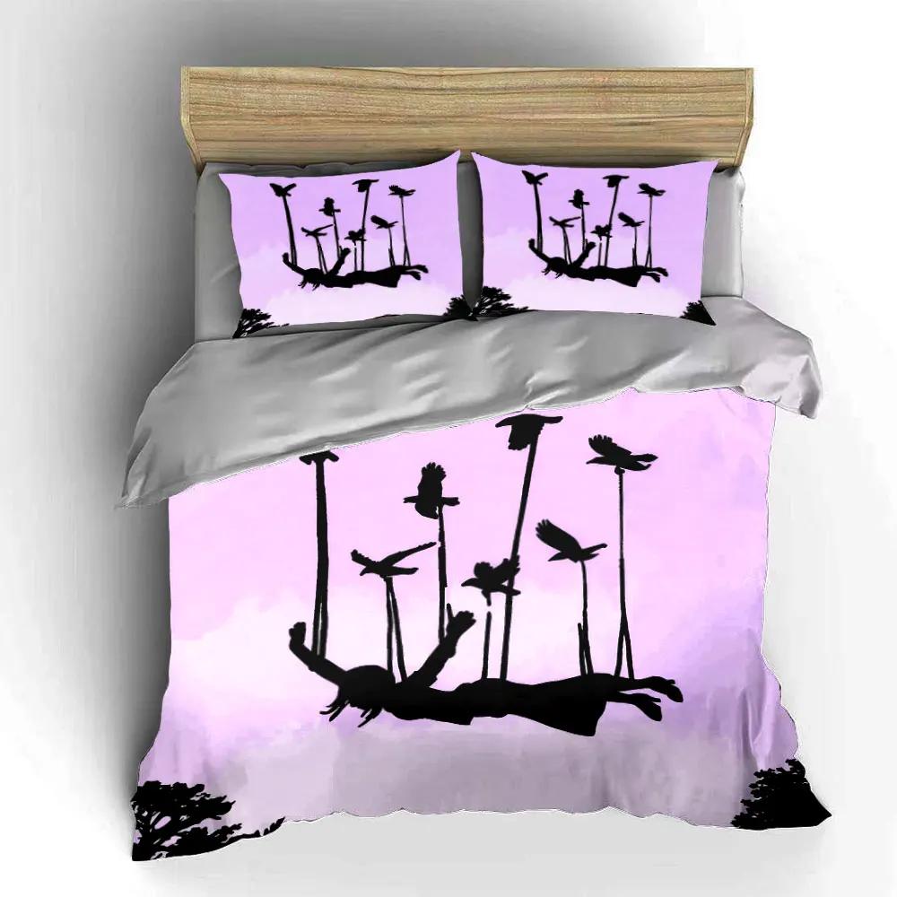 "Flying Bird Art Decor Set" Soft Comfortable Duvet Cover Bedding Set Included 1*Duvet Cover & 2*Pillowcases, gift