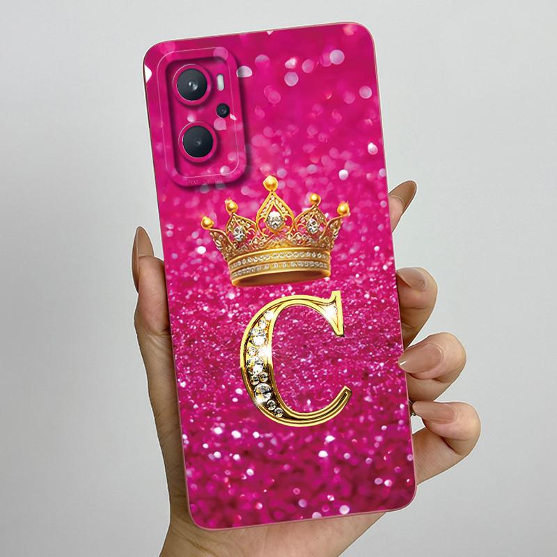 Для Realme 9i 4G RMX3491 / Oppo A96 CPH2333 Модный Чехол для Телефона с Начальной Буквой для Пары Мягкий Силикон ТПУ Защитный Чехол для Камеры