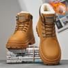 Зимние мужские ботинки Модные повседневные кожаные ботинки Уличные водонепроницаемые сноубутсы Зимние ботинки из хлопка с высоким верхом