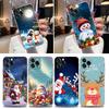 Прозрачный чехол Дед Мороз Снеговик для iPhone 16 15 14 13 12 11 Pro Max Mini Xs XR X 7 8 Plus Рождественский чехол для iPhone 16 Pro Case
