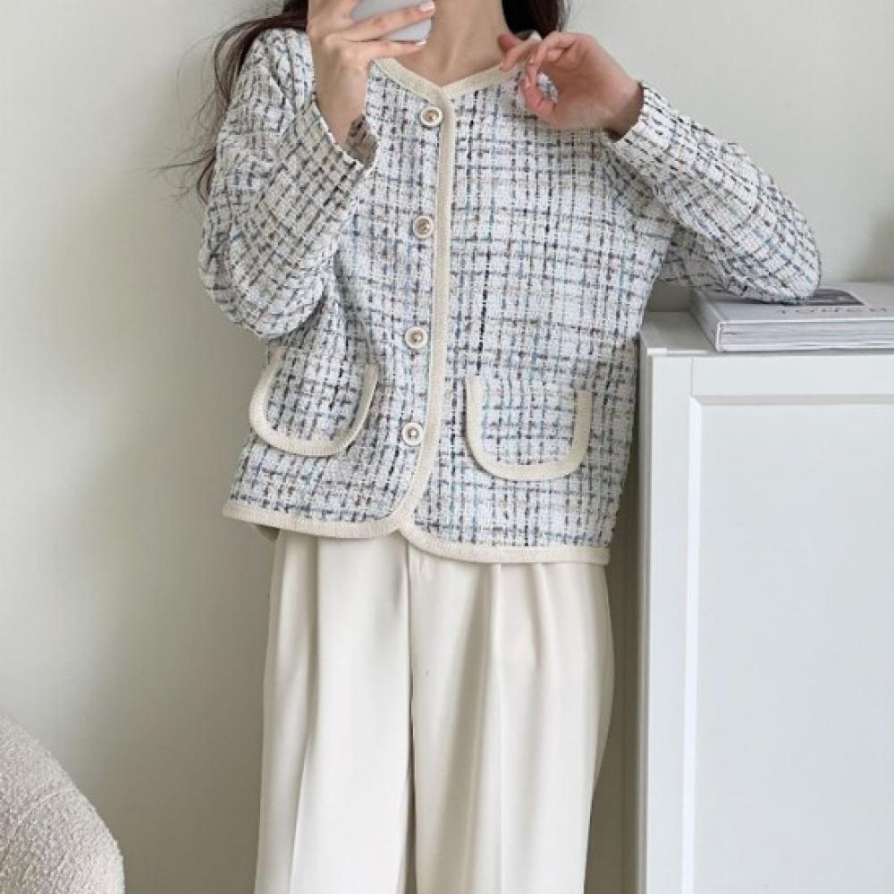 New Arrivals Open Run Slim Fit Spring Tweed Jacket Women 2xl