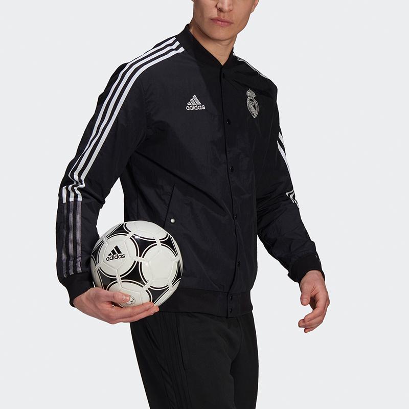 Adidas Куртка-бомбер Real Madrid CNY, мужская верхняя одежда, черная GU6958