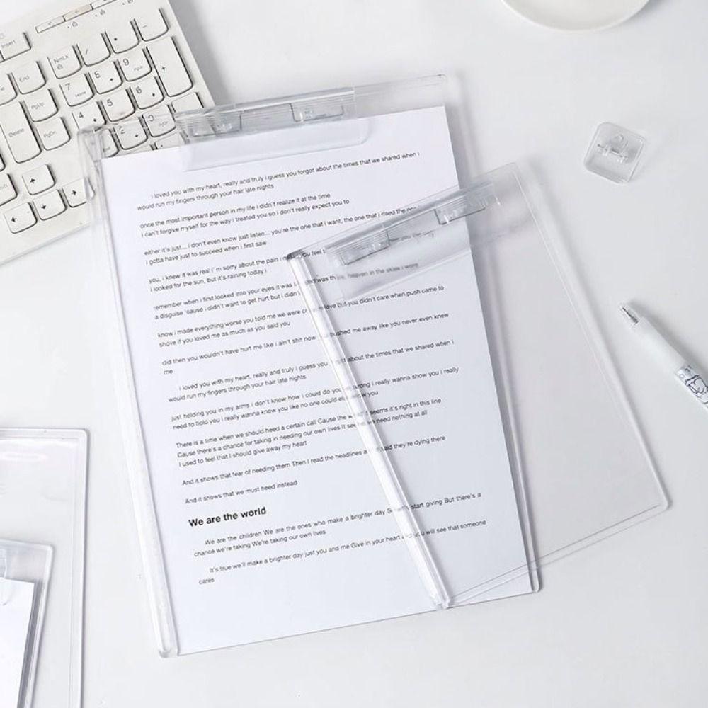 Durable Memo Clipboard Transparent Paper Organizer Portable File Folder Drawing