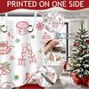 GAEChristmas Shower Curtain for Kids Cute Xmas Tree Candy Ball Snowman Gingerbread Man Shower Curtain for Christmas Bathroom D