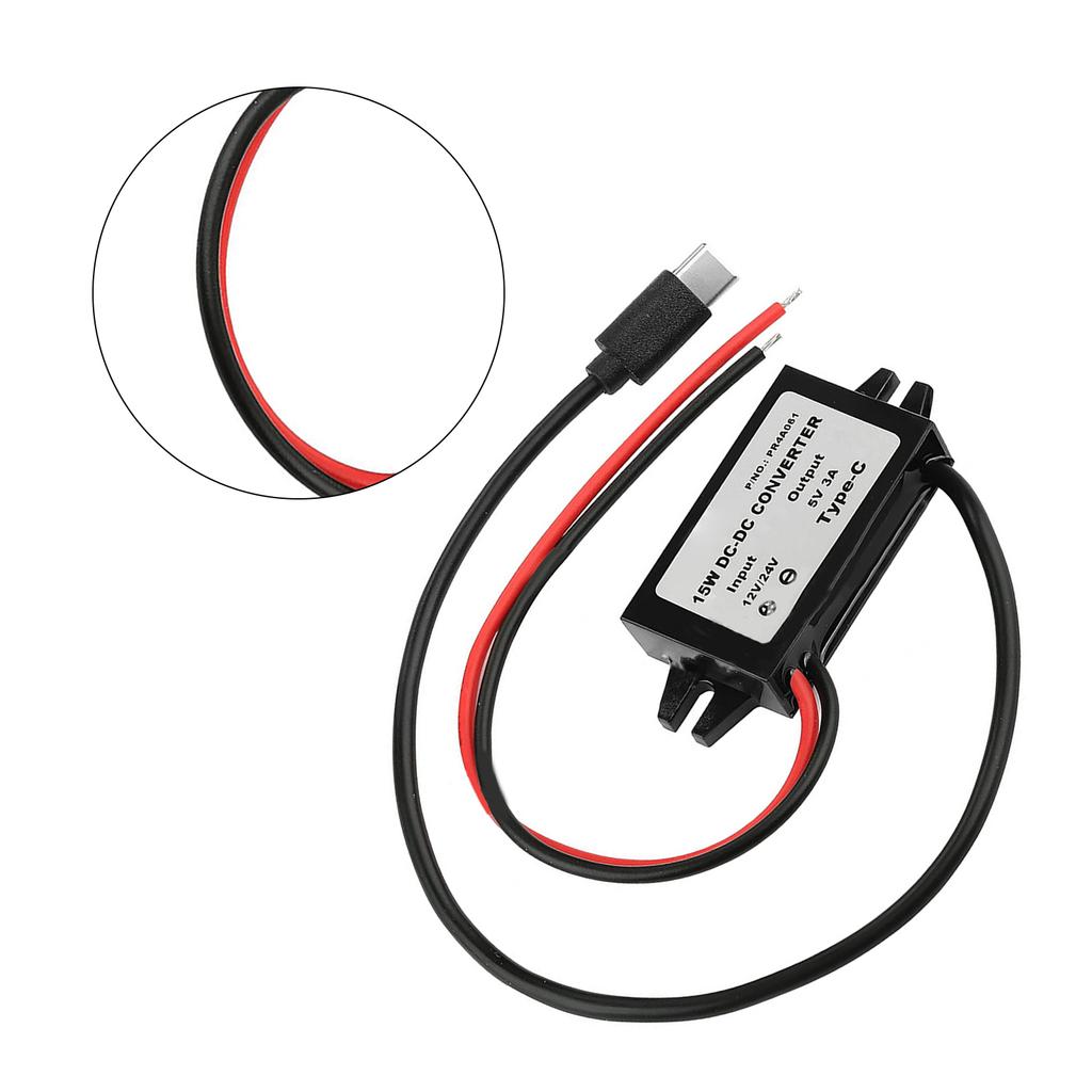 DC 12V 24V to 5V USB C 5A понижающий преобразователь водонепроницаемый адаптер питания высокоэффективный адаптер питания 15 Вт для автомобильных устройств