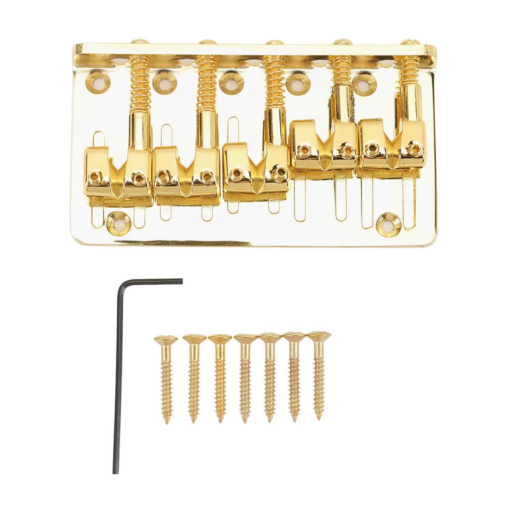 5 String Bass Bridge Adjustable Saddle Zinc Alloy Exquisite Retro Electric Bass Guitar Bridge Gold