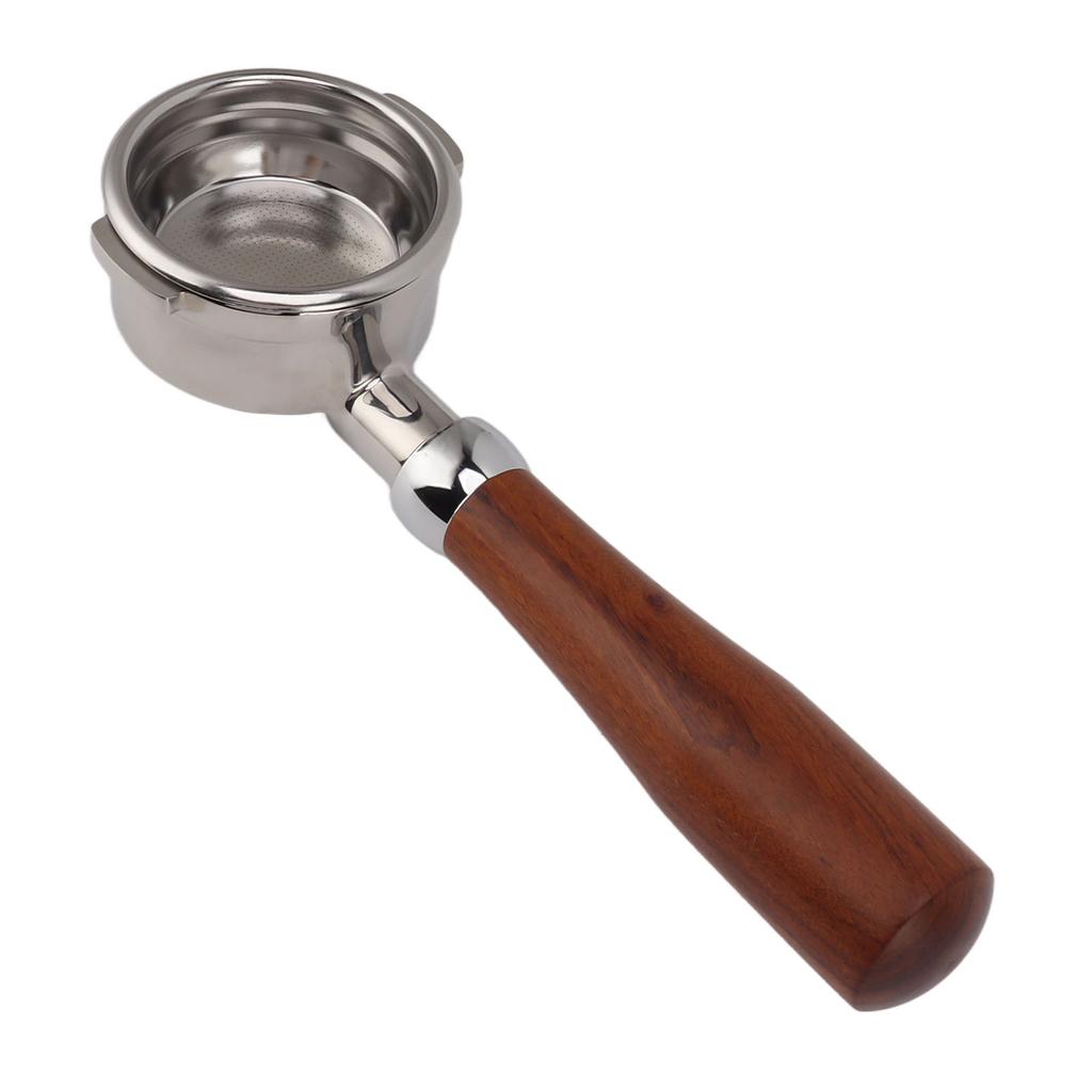 58 мм бездонный портафильтр с 2 ушками из нержавеющей стали и деревянной ручкой, съемный аксессуар для кофемашины