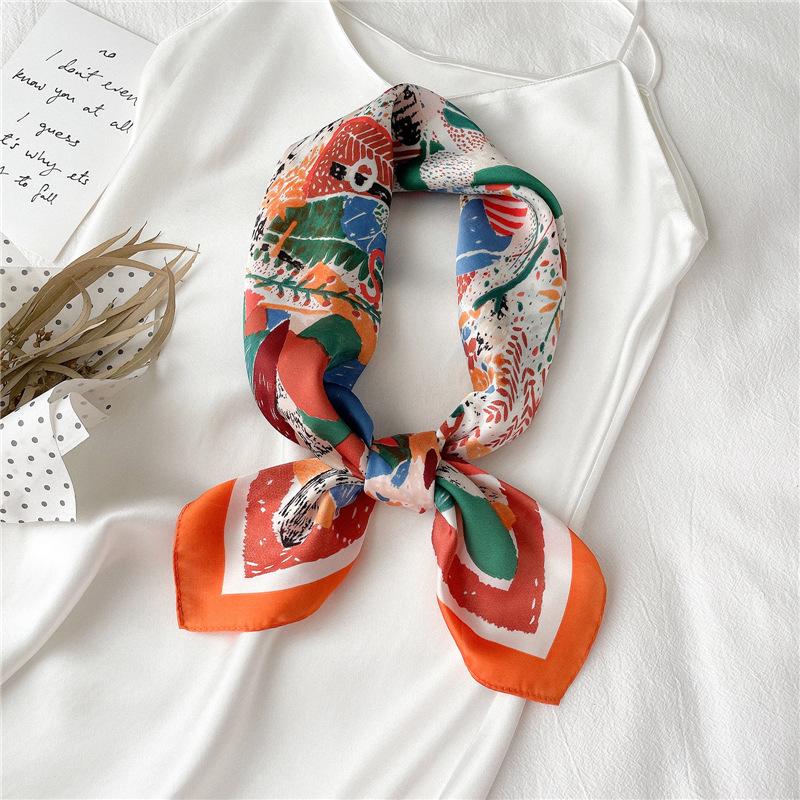 70 * 70cm New Silk Small Square Scarf For Women'S Neck Protection Professional Scarf Versatile Hair Tie Headscarf Scarf