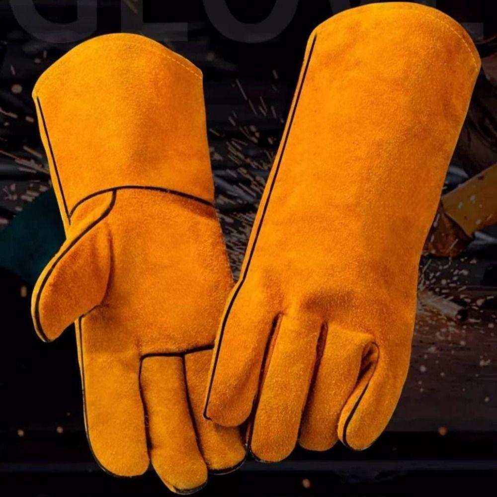 Cowhide Soldering Gloves Flame-retardant Welding Gloves New Labor Gloves