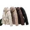 Women’s Short Hooded Windproof Thicken Warm Winter Jacket With Belt