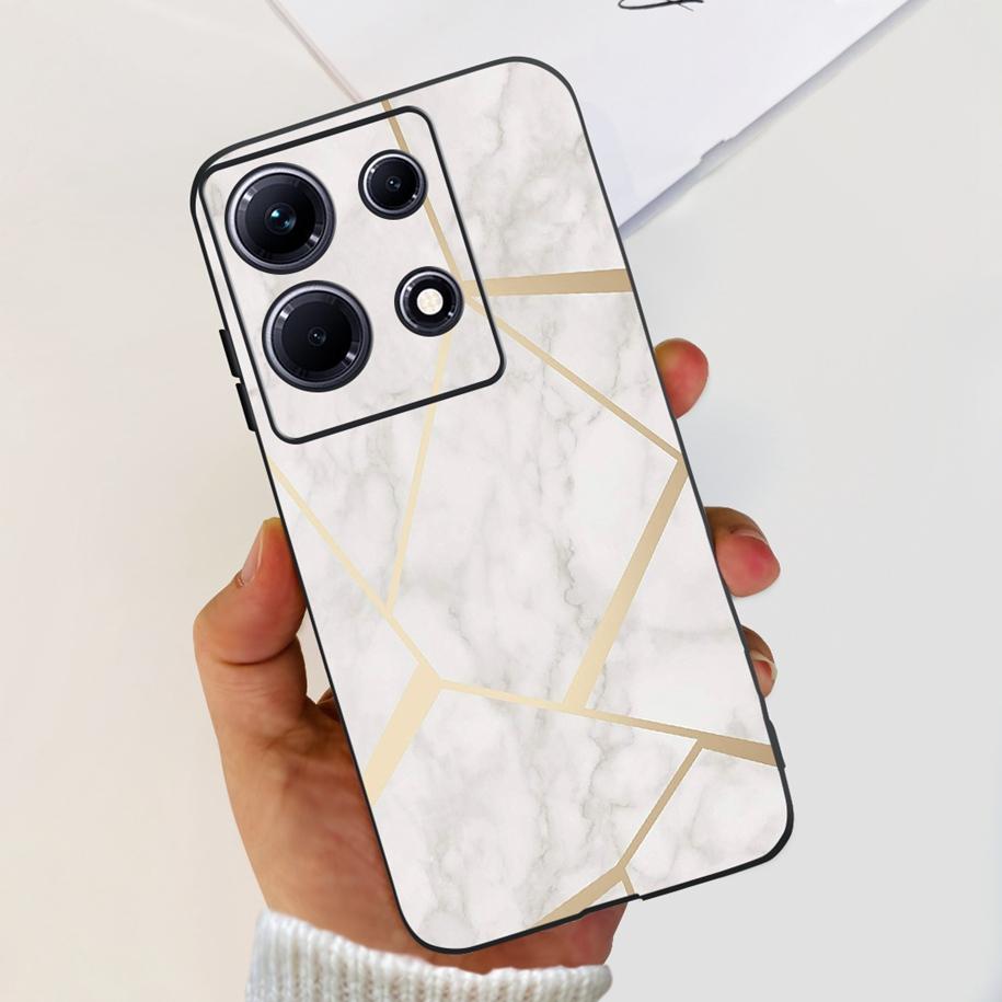 For Infinix Note 30i Case Stylish Flower Black TPU Shockproof Bumper For Infinix Note 30 Pro X678B Phone Cover Note 30 5G Fundas