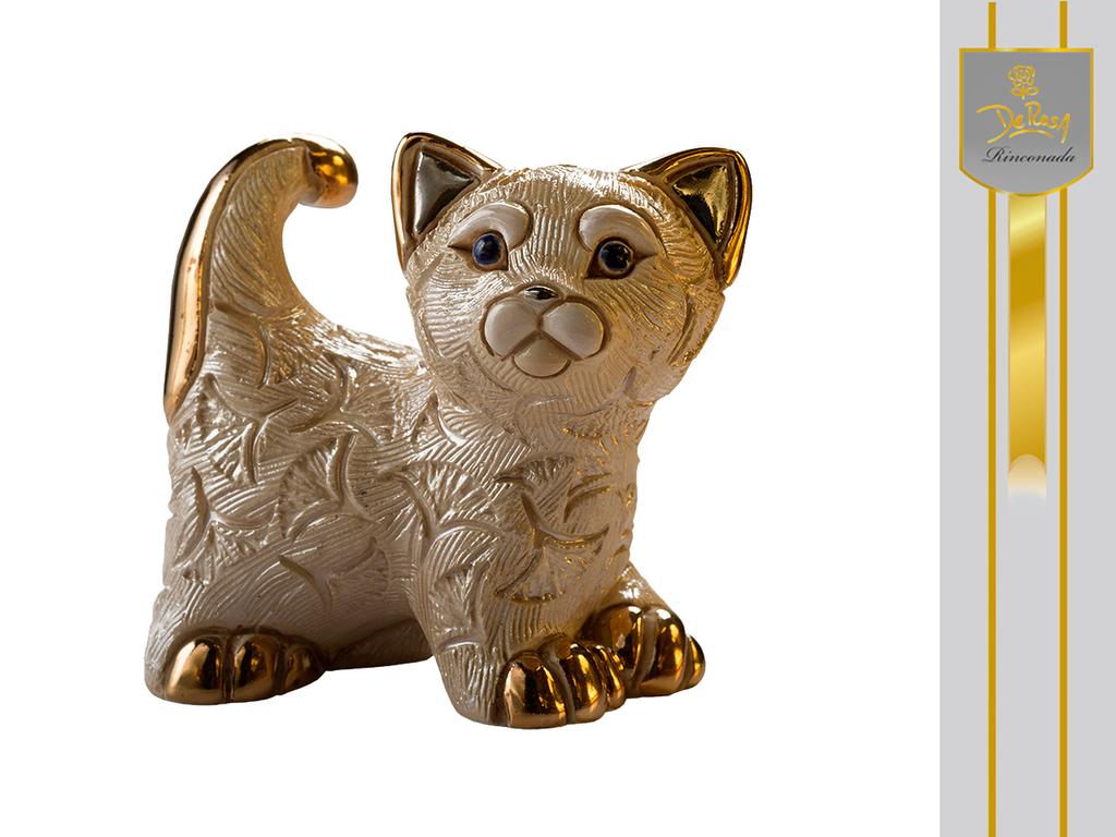 Figurka Ceramiczna Kociak Abanico Ręcznie Malowana Kolekcjonerska Kot
